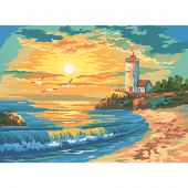 Canevas Pénélope  - Collection d'Art - Coucher de soleil sur la plage