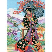 Canevas Pénélope  - Collection d'Art - Geisha à l'ombrelle