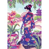 Canevas Pénélope  - Collection d'Art - Geisha à l'éventail