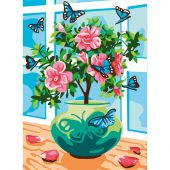 Canevas Pénélope  - Collection d'Art - Roses et papillons