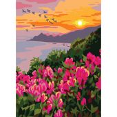 Canevas Pénélope  - Collection d'Art - Fleurs sauvages au coucher de soleil