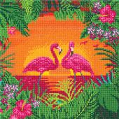 Kit de broderie Diamant sur châssis - Crystal Art D.I.Y - Flamants roses