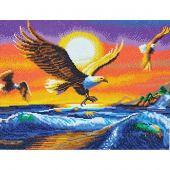Kit de broderie Diamant sur châssis - Crystal Art D.I.Y - Aigles au coucher de soleil