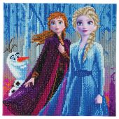 Kit de broderie Diamant sur châssis - Crystal Art D.I.Y - Elsa, Anna et Olaf