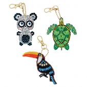 Porte-clés Broderie Diamant - Crystal Art D.I.Y - Animaux exotiques