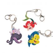 Porte-clés Broderie Diamant - Crystal Art D.I.Y - 3 porte-clés Petite sirène