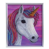 Kit de broderie Diamant sur cadre - Crystal Art D.I.Y - Jolie licorne