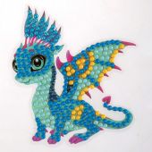 Sticker broderie Diamant - Crystal Art D.I.Y - Autocollant - Dragon amical