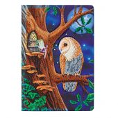 Carnet broderie Diamant - Crystal Art D.I.Y - Hibou et arbre féerique