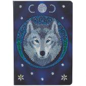 Carnet broderie Diamant - Crystal Art D.I.Y - Lune de loup