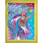 Support carton broderie Diamant - Collection d'Art - Fabuleuse licorne