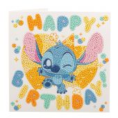 Carte broderie Diamant - Crystal Art D.I.Y - Stitch Birthday