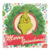 Carte broderie Diamant - Crystal Art D.I.Y - Merry Grinchmas