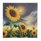 Carte broderie Diamant - Crystal Art D.I.Y - Tournesols