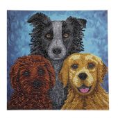 Carte broderie Diamant - Crystal Art D.I.Y - Portrait de chiens