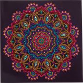 Carte broderie Diamant - Crystal Art D.I.Y - Mandala mauve