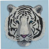 Carte broderie Diamant - Crystal Art D.I.Y - Tigre blanc