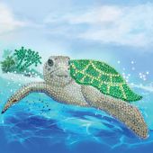 Carte broderie Diamant - Crystal Art D.I.Y - Tortue