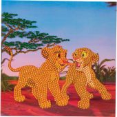 Carte broderie Diamant - Crystal Art D.I.Y - Simba et Nala