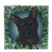 Carte broderie Diamant - Crystal Art D.I.Y - Chat de Noël