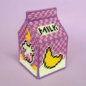 Kit de support à broder - Canevas Fatal - Brique de lait banane