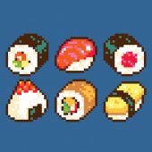 Kit de magnet à broder - Canevas Fatal - Sushis