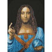 Kit broderie point de croix avec perles - Charivna Mit - Salvator Mundi d'après Léonard de Vinci