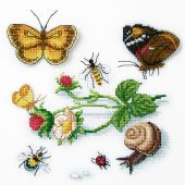 Kit point de croix - Charivna Mit - Jardin préferé - Papillons et insectes