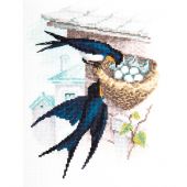 Kit broderie point de croix - Charivna Mit - Maison d'oiseaux