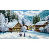 Kit broderie point de croix - Charivna Mit - Vacances dans les Alpes