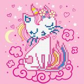 Kit de broderie Diamant - Diamond Art - Licorne-chaton