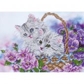 Kit de broderie Diamant - Diamond Dotz - Chats dans un panier