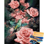 Coffret Masterclass broderie Diamant - Diamond Dotz - Roses et colibri