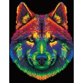 Kit de broderie Diamant - Diamond Dotz - Loup néon