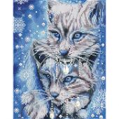 Kit de broderie Diamant - Diamond Dotz - Lynx bleu d'hiver