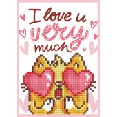 Carte broderie Diamant - Diamond Dotz - I love u very much