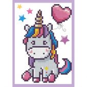 Carte broderie Diamant - Diamond Dotz - Petite licorne