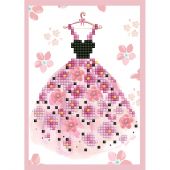 Carte broderie Diamant - Diamond Dotz - Jolie robe