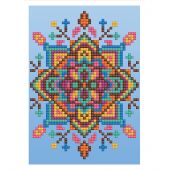 Carte broderie Diamant - Diamond Dotz - Mandala fond bleu