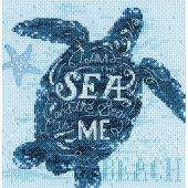 Kit broderie point de croix - Dimensions - Tortue de mer