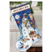 Kit de chaussette de Noël à broder - Dimensions - Bonhomme de Neige