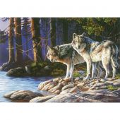 Kit de peinture par numéro - Dimensions - Loups gris