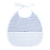 Bavoir à broder - DMC - Bavoir 3 mois gris - Pois blancs