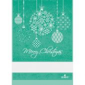 Torchon à broder - DMC - Boules de Noël - Vert