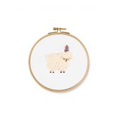 Kit de broderie sur tambour enfant  - DMC - Un cadeau pour toi mouton