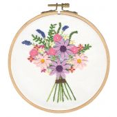 Kit de broderie sur tambour - DMC - Bouquet cosmos