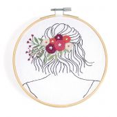 Kit de broderie sur tambour - DMC - Coiffure florale