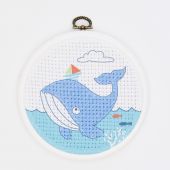 Kit broderie point de croix enfant avec tambour - DMC - La baleine