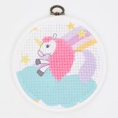 Kit broderie point de croix enfant avec tambour - DMC - La licorne