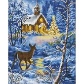 Kit de broderie Diamant - Diamond Dotz - Chapelle sous la neige